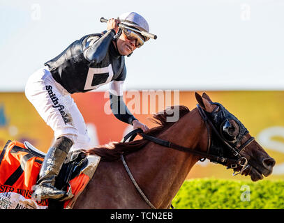 Elmont, New York, USA. 8 juin, 2019. 08 juin : Sir Winston avec Joel Rosario gagne la Belmont Stakes à Belmont Park à Elmont, New York le 08 juin 2019. Evers/Eclipse Sportswire/CSM/Alamy Live News Banque D'Images