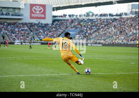 Chester, Pennsylvanie, USA. 8 juin, 2019. Gardien de l'Union de Philadelphie ANDRE BLAKE (18) en action contre les Red Bulls au stade de l'énergie Talen Chester PA Credit : Ricky Fitchett/ZUMA/Alamy Fil Live News Banque D'Images