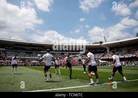 Guimaraes, Portugal. 09Th Juin, 2019. Angleterre réchauffer avant de l'UEFA Ligue des Nations Unies la troisième place match Play-Off entre la Suisse et l'Angleterre, à l'Estadio D. Afonso Henriques, le 9 juin 2019 à Guimaraes, Portugal. (Photo de Daniel Chesterton/phcimages.com) : PHC Crédit Images/Alamy Live News Banque D'Images