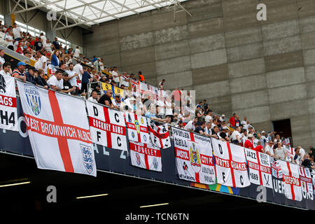 Guimaraes, Portugal. 09Th Juin, 2019. Angleterre fans avant l'UEFA Ligue des Nations Unies la troisième place match Play-Off entre la Suisse et l'Angleterre, à l'Estadio D. Afonso Henriques, le 9 juin 2019 à Guimaraes, Portugal. (Photo de Daniel Chesterton/phcimages.com) : PHC Crédit Images/Alamy Live News Banque D'Images