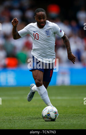 Guimaraes, Portugal. 09Th Juin, 2019. Raheem Sterling d'Angleterre au cours de l'UEFA Ligue des Nations Unies la troisième place match Play-Off entre la Suisse et l'Angleterre, à l'Estadio D. Afonso Henriques, le 9 juin 2019 à Guimaraes, Portugal. (Photo de Daniel Chesterton/phcimages.com) : PHC Crédit Images/Alamy Live News Banque D'Images