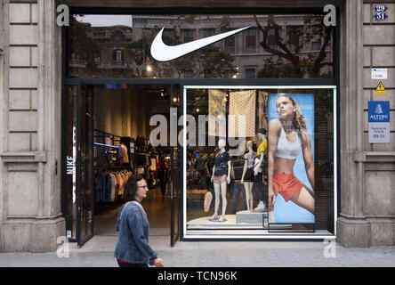 Barcelone, Espagne. 29 mai, 2019. La société multinationale américaine de l'habillement boutique Nike à Barcelone. Credit : Miguel Candela/SOPA Images/ZUMA/Alamy Fil Live News Banque D'Images