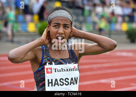 Hengelo, Pays-Bas. 09Th Juin, 2019. HENGELO, 09-06-2019, Hassan, au cours de la finale 5000 m de la FBK Games : Crédit Photos Pro/Alamy Live News Banque D'Images