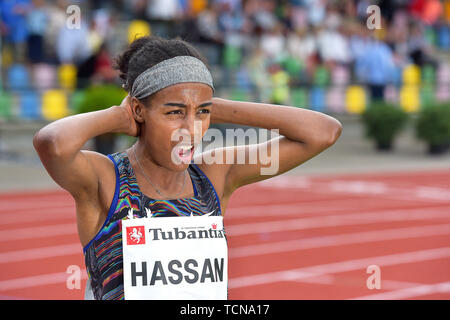 Hengelo, Pays-Bas. 09Th Juin, 2019. HENGELO, 09-06-2019, Hassan, au cours de la finale 5000 m de la FBK Games : Crédit Photos Pro/Alamy Live News Banque D'Images