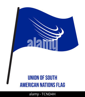 Union des nations sud-américaines (UNASUR) Drapeaux Vector Illustration sur fond blanc. Drapeau de l'Union européenne. Banque D'Images