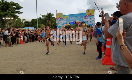 PATTAYA, THAÏLANDE - 8 juin 2019 : une partie de runner , participant d'exécuter 2019 Bikini de Pattaya à Pattaya, Thaïlande, le 8 juin 2019 Banque D'Images