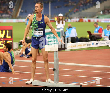 ROME, ITALIE - 06 juin : Andrew Bayer de USA participe à la hommes 3000m steeple chase évènement durant l'IAAF Diamond League 2019 Golden Gala Pietro Mennea Banque D'Images