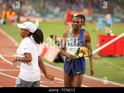 ROME, ITALIE - 06 juin : Benjamin Kigen du Kenya en concurrence dans les Hommes 110m haies lors de l'événement l'IAAF Diamond League 2019 Golden Gala Pietro Mennea dans Banque D'Images