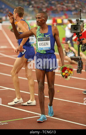 ROME, ITALIE - 06 juin : Benjamin Kigen du Kenya en concurrence dans les Hommes 110m haies lors de l'événement l'IAAF Diamond League 2019 Golden Gala Pietro Mennea dans Banque D'Images