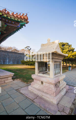 Le paysage architectural du palais dans le parc Beiling, Shenyang, Liaoning Province Banque D'Images