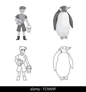 Zookeeper,penguin,homme,blanc,travailleur,mignon,gardien,sauvage,benne,nord,ustensile,hiver,vêtements,Noël,nettoyage,arctique,ordinateur portable,glace,neige,nature,faune,fun,loisirs,parc,zoo safari,animal,flore,forêt,set,icône,,illustration,collection,isolé,design,graphisme,élément,signe, vecteurs vecteur , Illustration de Vecteur