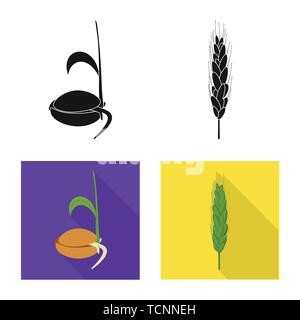 Printemps,graines,grandir,spike,root,farine,dur,son,germination la germination des céréales,,processus,alimentaire,de,plantation,or,agriculture,vert,l'évolution de l'agriculture,seigle,plantes,blé,maïs,grain,récolte,ferme,,champ,set,icône,,illustration,collection,isolé,design,graphisme,élément,signe, vecteurs vecteur , Illustration de Vecteur