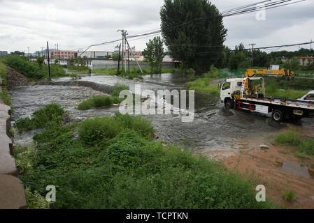 14 août 2018 Province de Hebei Qinhuangdao ville forte pluie Banque D'Images