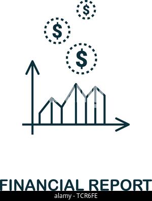 Icône de contour du rapport financier. Icônes de style ligne mince de la collection d'icônes de finances personnelles. Conception Web, applications, logiciels et impression financière simple Illustration de Vecteur