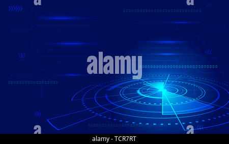 Avenir Résumé de circuit imprimé. La technologie de l'Internet, la technologie informatique fond bleu foncé de la science et de la technologie concept. Banque D'Images
