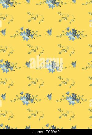 Harebell Floral background vintage retro Illustration de Vecteur