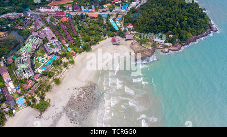 Vue aérienne de klong Prao Beach dans le Parc National de Koh Chang, Trat, Thaialnd Banque D'Images