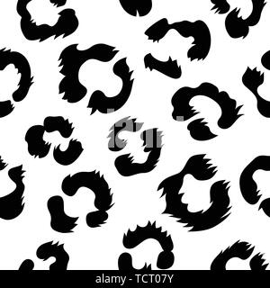 Leopard motif transparent. Fond Fourrure animale. Noir blanc vector illustration Illustration de Vecteur