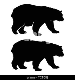 Silhouette d'ours. Vector illustration Illustration de Vecteur