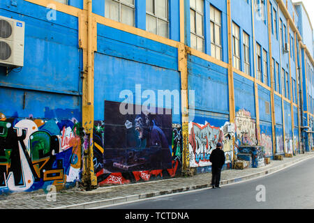 M50 mur de graffiti, Wensan Road, Shanghai Banque D'Images