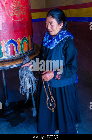 Portraite de femme ladakhis pendant le Festival à Leh Ladakh Inde Banque D'Images