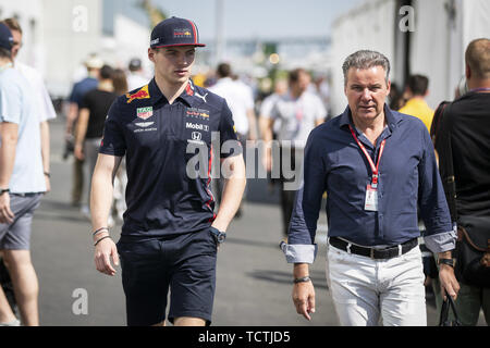 Sport Automobile : Championnat du Monde de Formule 1 de la FIA 2019, Grand Prix du Canada, # 33 Max Verstappen (NLD, Aston Martin Red Bull Racing) et son père Jos 09.06.2019 | Le monde d'utilisation Banque D'Images