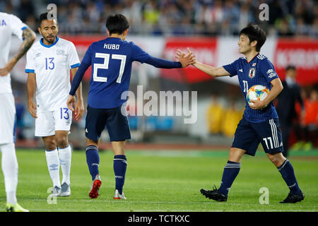 Rifu, au Japon. 09Th Juin, 2019. (L à R) Takefusa Kubo, Shoya Nakajima (JPN), 9, 2019 JUNR - Football : KIRIN Challenge Cup 2019 match entre le Japon 2-0 El Salvador à Hitomebore Miyagi Stadium à Miyagi, au Japon. (Photo par Naoki Morita/AFLO SPORT) Credit : AFLO Co.,Ltd/Alamy Live News Banque D'Images