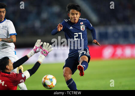 Miyagi, au Japon. 9 juin, 2019. Takefusa Kubo (JPN) Football/soccer : Kirin Challenge Cup match amical entre le Japon 2-0 El Salvador à Hitomebore Stadium de Miyagi, Japon . Credit : Kenichi Arai/AFLO/Alamy Live News Banque D'Images