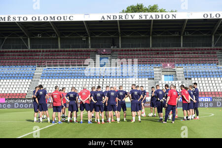 Olomouc, République tchèque. 09Th Juin, 2019. L'équipe nationale de football tchèque trains avant la qualification de l'UEFA Euro 2020, groupe A, la République tchèque contre le Monténégro match, le 9 juin 2019, à Olomouc, République tchèque. Credit : Ludek Perina/CTK Photo/Alamy Live News Banque D'Images