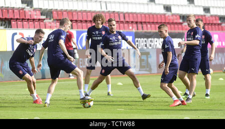 Olomouc, République tchèque. 09Th Juin, 2019. L'équipe nationale de football tchèque trains avant la qualification de l'UEFA Euro 2020, groupe A, la République tchèque contre le Monténégro match, le 9 juin 2019, à Olomouc, République tchèque. Credit : Ludek Perina/CTK Photo/Alamy Live News Banque D'Images