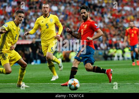 Au cours de la CITP MATCH QUALIFICATIF DU CHAMPIONNAT D'EUROPE DE L'ESPAGNE CONTRE LA SUÈDE. MADRID, 10 juin. Credit : CORDON PRESS/Alamy Live News Banque D'Images