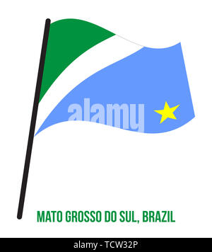 Mato Grosso do Sul Drapeaux Vector Illustration sur fond blanc. Membres drapeau du Brésil. Banque D'Images