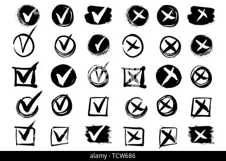 Tick et stock de peinture libre. Vector background isolé sur fond blanc. La peinture et les traits d'encre pour votre conception. Dessin libre strok sale. Illustration de Vecteur