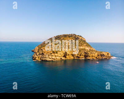 Vue aérienne de Portitxol Île dans Javea, Espagne Banque D'Images