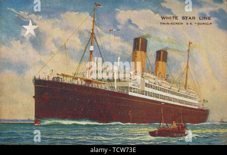 'White Star Line. Twin-Screw S.S. 'Doric.', c1920s. Créateur : Inconnu. Banque D'Images