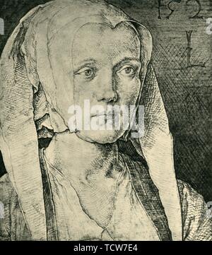 Portrait de femme, 1521, (1943). Organisateur : Lucas van Leyden. Banque D'Images