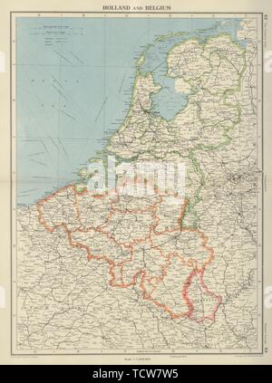 BENELUX. Pays-bas montre Noordoostpolder en construction 1947 map Banque D'Images