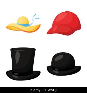 Vector illustration de coiffures et napper d'un logo. Collection de coiffures et vecteur de l'icône casque stock. Illustration de Vecteur