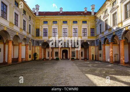 Cour intérieure de la ville de résidence, Landshut, Basse-Bavière, Bavière, Allemagne Banque D'Images