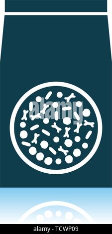 Sachet de nourriture pour chien. Reflet de l'ombre. Vector Illustration. Illustration de Vecteur