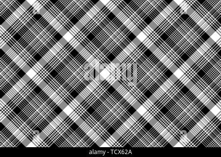 Noir blanc plaid pattern transparente vérifié. Vector illustration. Illustration de Vecteur