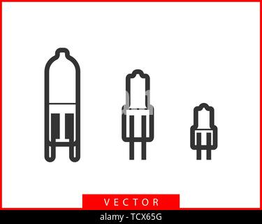 L'icône de l'ampoule du vecteur. Llightbulb logo idée concept. Définir les icônes de l'électricité des lampes design web élément. Feux Led silhouette isolée. Illustration de Vecteur