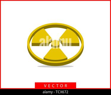 L'icône de rayonnement vecteur. Avertissement signe radioactif symbole de danger. Illustration de Vecteur