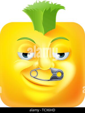 Punk Emoji Mohawk Émoticone Personnage Illustration de Vecteur