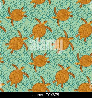 Modèle transparent avec les tortues. Animal fond.Tous les éléments ne sont pas recadrées et caché sous le masque. Illustration de Vecteur