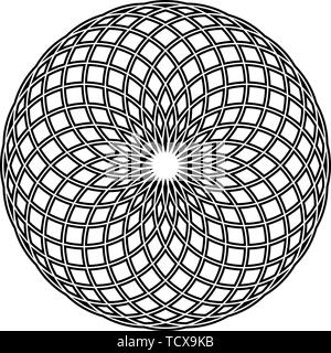 Noir et blanc simple vecteur circle mandala Illustration de Vecteur