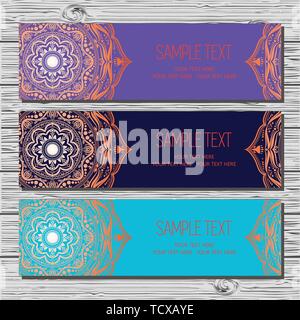 Jeu de cartes dans un style ethnique.Les modèles avec tribal doodle mandalas. Culture avec motif masque de découpe. L'annulation de masque de découpe, vous pouvez facilement chang Illustration de Vecteur