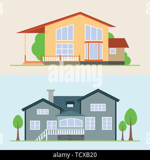 Chambre vector illustration. Les bâtiments modernes de style plat. Vector illustration. Illustration de Vecteur