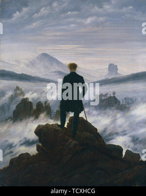 Wanderer, au-dessus de la mer de brouillard, c. 1817. Organisateur : Friedrich, Caspar David (1774-1840). Banque D'Images