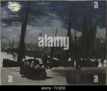 Clair de lune sur le port de Boulogne (Lune, sur le Port de Boulogne), 1869. Organisateur : Manet, Édouard (1832-1883). Banque D'Images